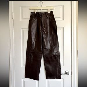 Zara Genuine Leather pants Size XS EU 36 NWT